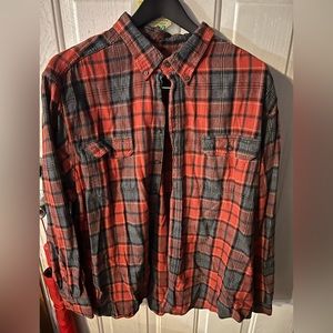 Faded glory mens long sleeve flannel 3XL rust gray white